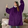 PAVILIA Blanket Hoodie for Women Purple, Sherpa Wearable Blanket Men