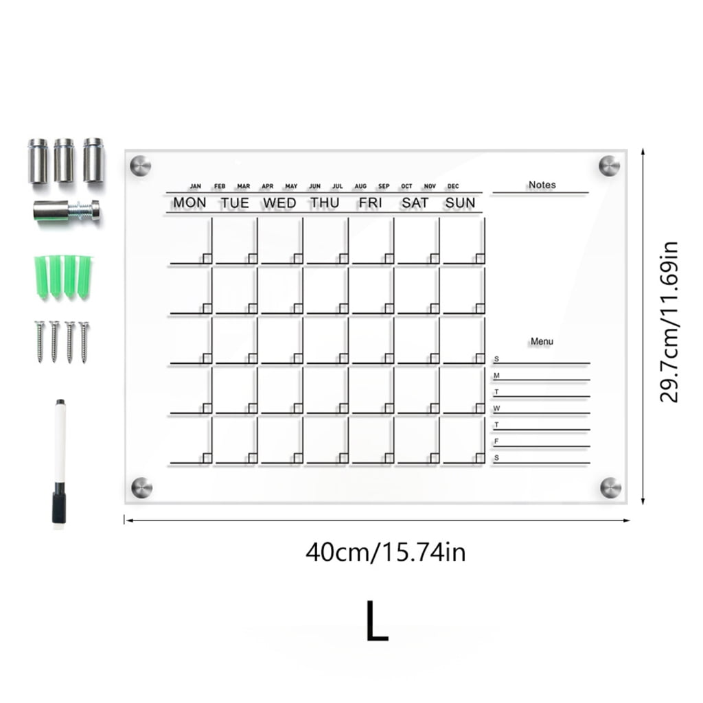 HIABIO Reusable Calendar Whiteboard Weekly Planner Acrylic Dry Erase