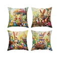 thumbnail image 2 of AZXY Easter Throw Pillow Covers 18x18 Set of 4, Bunny & Egg Decorative Pillowcases, Soft Flock Fabric Pillow Covers for Couch Sofa Living Room Bedroom Spring Easter Home Decor, 2 of 6