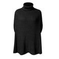 thumbnail image 6 of GJSYRH Soft Knit Pullover for Women Women's Fall Winter Turtleneck Poncho Sweater Fashion Knit Cape Wrap, 6 of 7