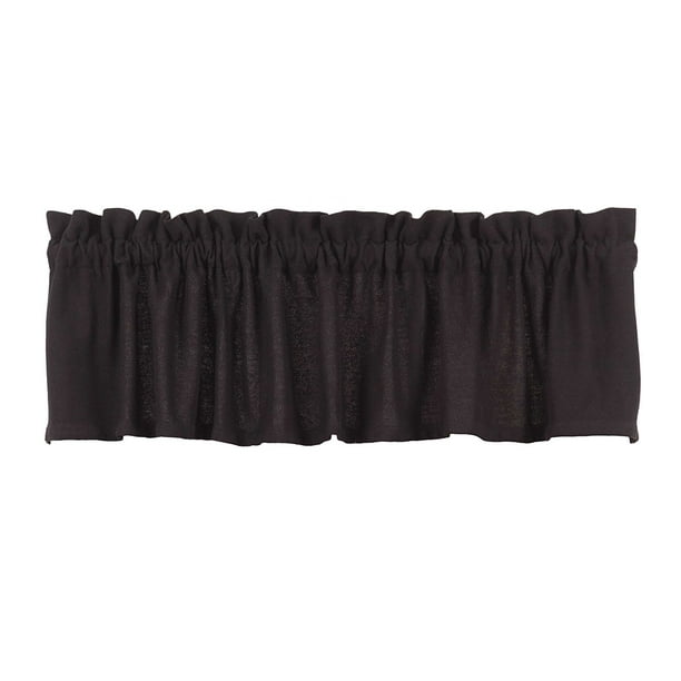 Burlap Black Valance Window Treatments Unlined 100% Pure Cotton Fabric