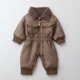 thumbnail image 1 of Mono de moda para exteriores para niños con forro polar grueso y cintura ajustada para niños y niñas., 1 of 9