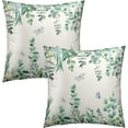 thumbnail image 4 of Green Sage Leaf Throw Pillow Covers Inch Eucalyptus Leaves Pillowcase Holiday Cushion Case for Couch Sofa Bed Home Decor Set of 2, 4 of 7