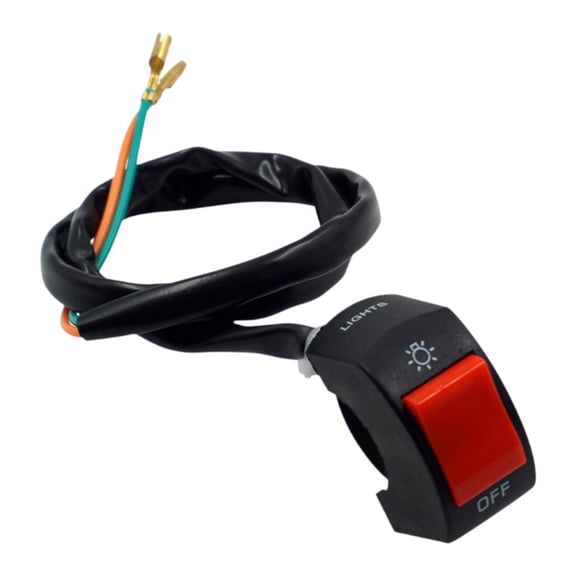 AMLESO Motorcycle Handlebar Switch 22 mm 7/8 inch Spare Part Accessories on Off Button Light Control for Motorbike Electrombile Red Button