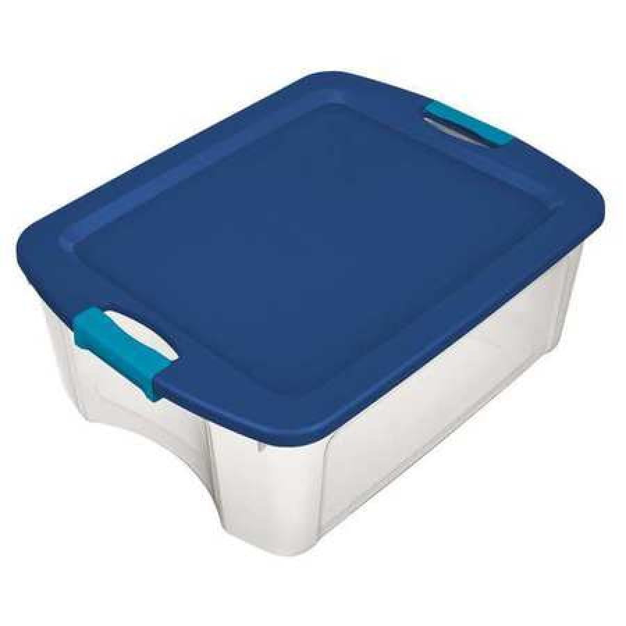 Sterilite 18319Y04 20 Gallon Plastic Storage Container Box with Lid 12 Pack