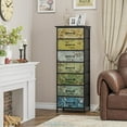 thumbnail image 2 of Tall Dresser for Bedroom, Storage Dresser Organizer with 7 Fabric Drawers, Nightstand Furniture in Closet, Entryway, Hallway,Vintage Pattern, 2 of 14