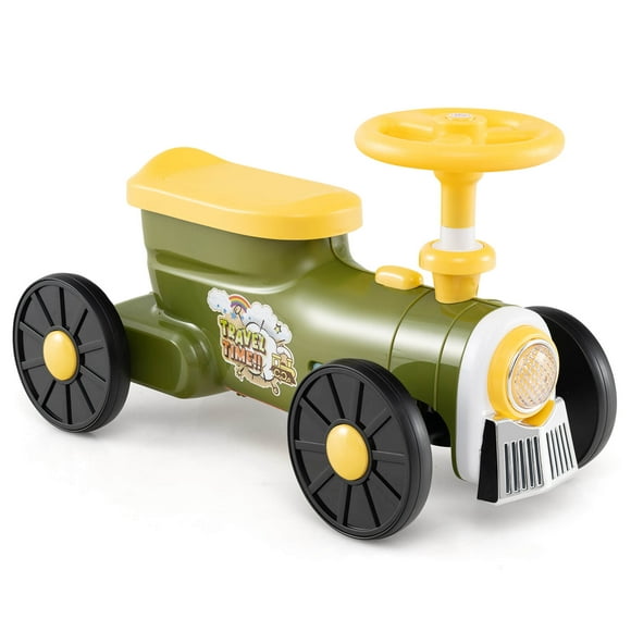 Costway Ride on Push Car with Storage Compartment & Train Whistle Sound Button