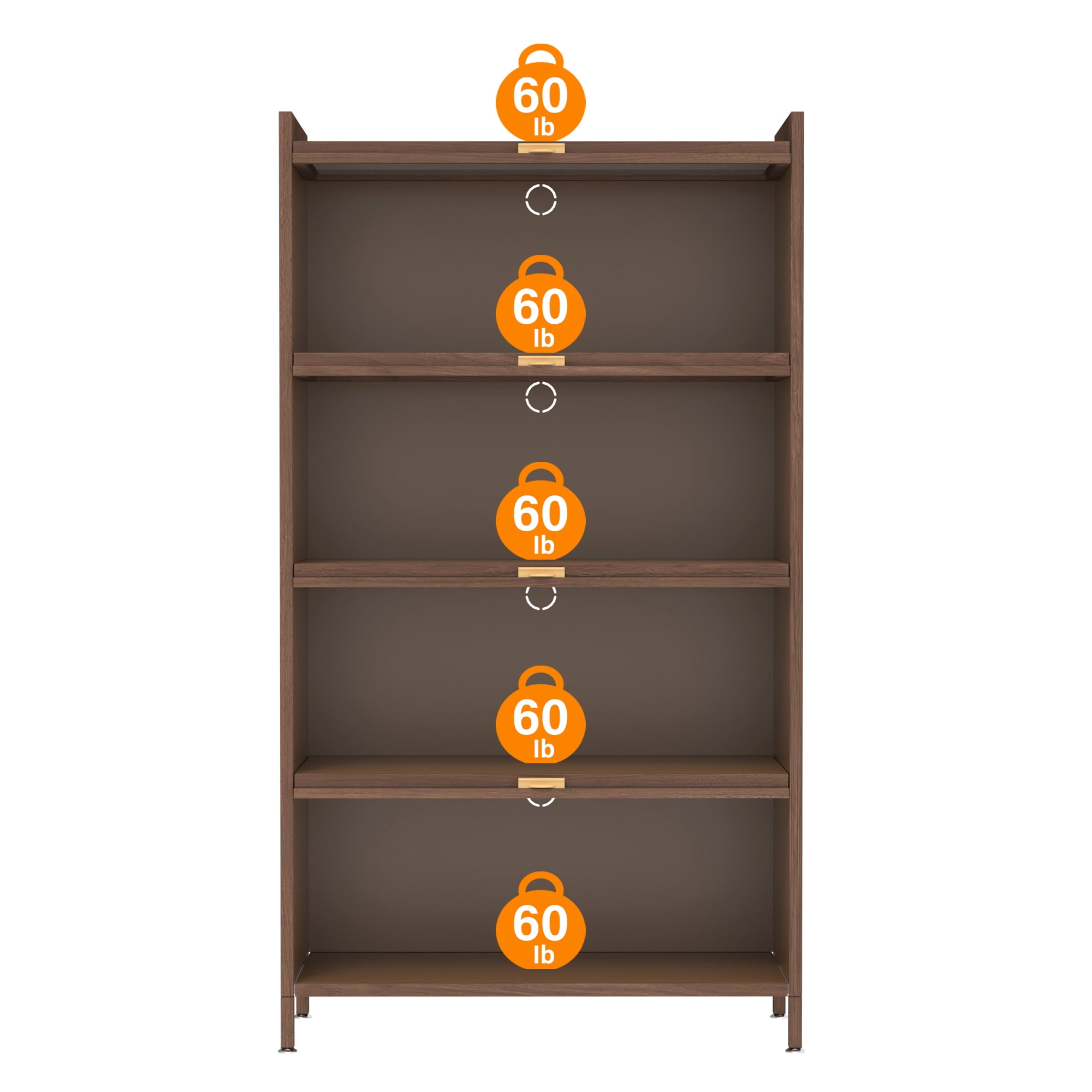 Mintazer Metal Pantry Cabinet, Storage Cabinet with 4 Flip Doors for Kitchen, Living Room, Dining Room, Office, Brown