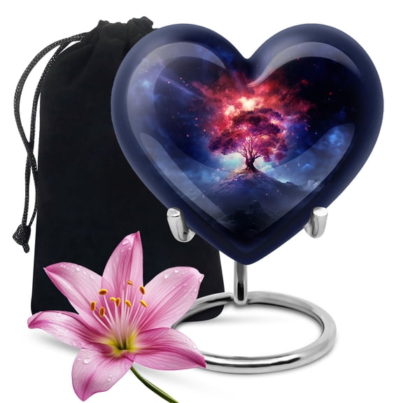 The Birthplace of Stars - Heart Urn - Heart Large Cremation Urn - Sophisticated Adult Ashes Container - Heart Urn - Memorial Gifts - Cremains Box 8 Inch
