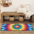 thumbnail image 4 of Colorful Rainbow Tie Dye Spiral Pattern Bathroom Rugs Mat,Non Slip Microfiber Bathroom Rug,Rubber Backing,Soft Bathroom Mats for Bathroom Floor,Tub and Shower,47x17in(120x43cm), 4 of 5