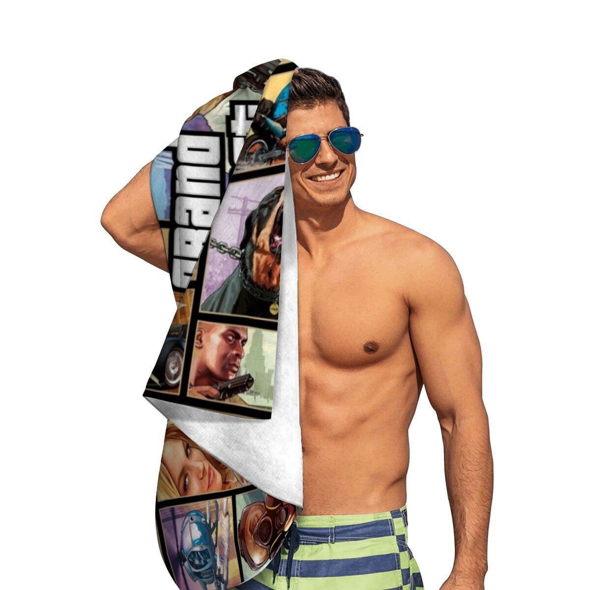 Grand Theft Auto Gra5 Gifts Beach Towel for Women Girl Birthday Inspired Fan Bath Outdoor Music Lover