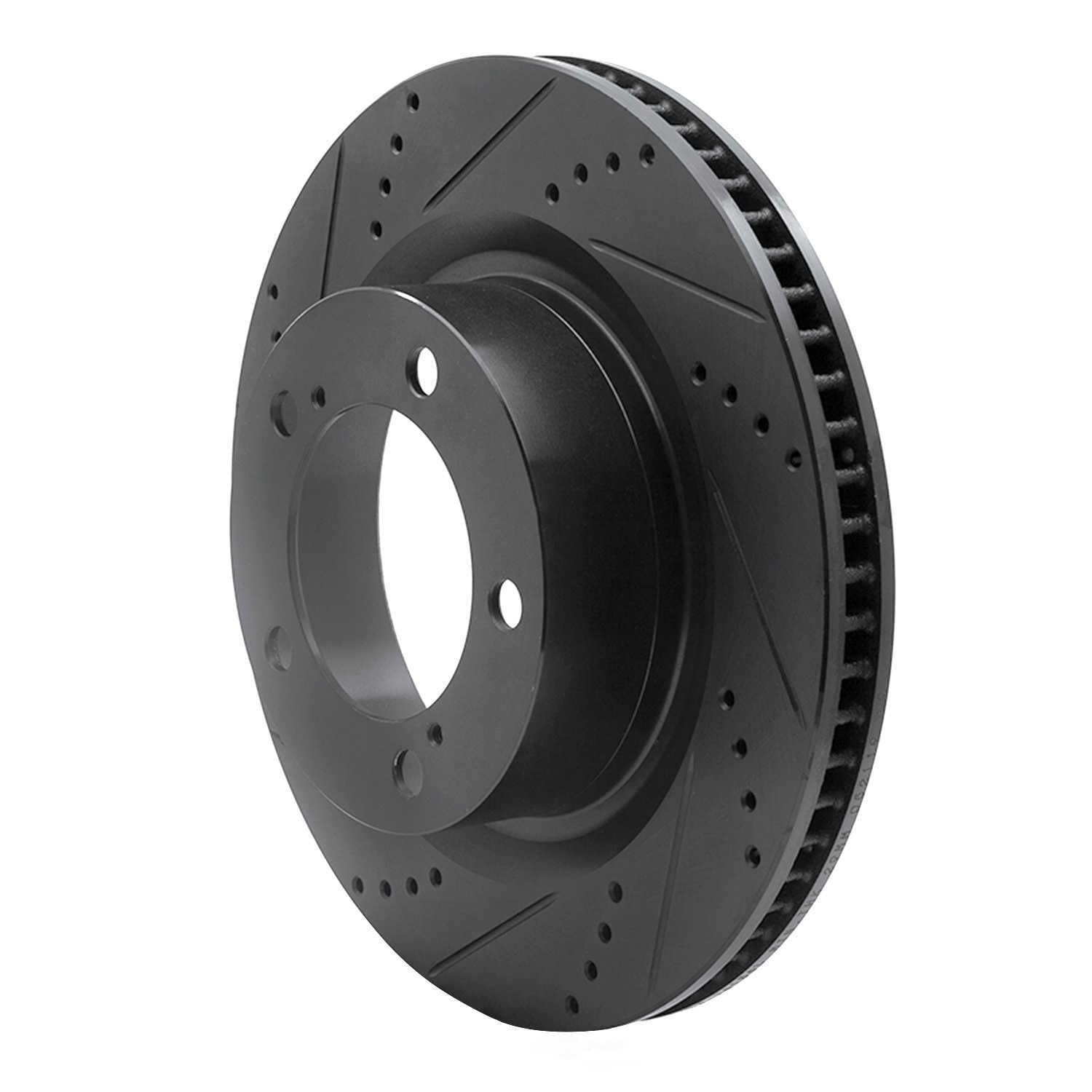 Dynamic Friction Company 633-76136L DFC Brake Rotor - Drilled And Slotted - Black