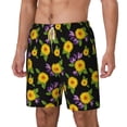 thumbnail image 2 of Balery Daisies Flowers Mens Swim Trunks Swim Shorts for Men Quick Dry Inseam Beach Shorts with Compression Liner Pocket-3X-Large, 2 of 9