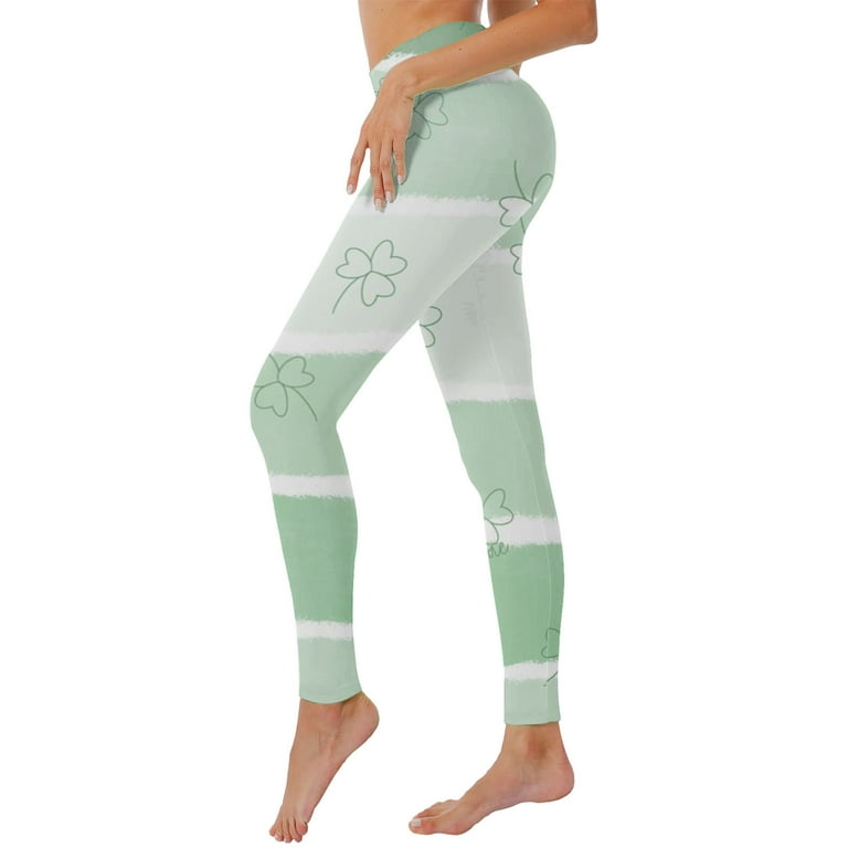 Baqcunre Women's Saint Patrick's Day Print High-Waisted Compression Leggings,Size  S-XXL,Yoga Pants Women,Crz Yoga Leggings,Women's Pants,Womens Clothes,Color  Mint Green 