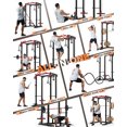 thumbnail image 2 of GARVEE Multi-Functional Squat Rack with LAT Pulldown System Exercise Power Cages,2000lb Capacity,Black&Red, 2 of 7