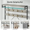 thumbnail image 3 of ChaoLink Coat Rack Shoe Bench Industrial Hall Tree Storage Bench for Entryway Wood Look Accent Large Shoe Rack Bench with Storage Shelf Hanging Bar,8 Hooks Grey 39.9inx15.7inx72inGray, 3 of 8