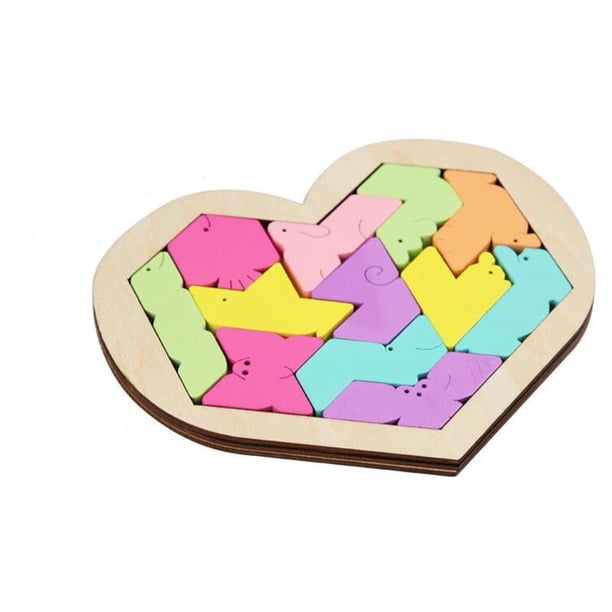 Rompecabezas de tablero de madera para niños, juego educativo de matemáticas, Tangram, juguetes para adultos y niños Fivean unisex