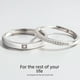 thumbnail image 5 of Anillo de pareja de plata esterlina, un par de anillos de diseño de nicho para mujeres, personalidad de niños, simple, abierto, anillo de letras con incrustaciones de diamantes, moda, 5 of 6