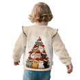 thumbnail image 3 of Xoenoiee Christmas Cat Tree Print Toddler Baby Girl Long Sleeve Ruffle Sweatshirt Crewneck Pullover Tops Basic Oversized Sweater Shirts Kid Fall Clothes, Size 3-4 Years, 3 of 7
