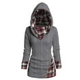 thumbnail image 3 of Lindreshi Womens Fall Fashion Hoodies for Women Womens Casual Hoodies Sweater Long Sleeve Hooded Lattice Splicing Shirts Pullover Sweatshirts Tops, 3 of 5