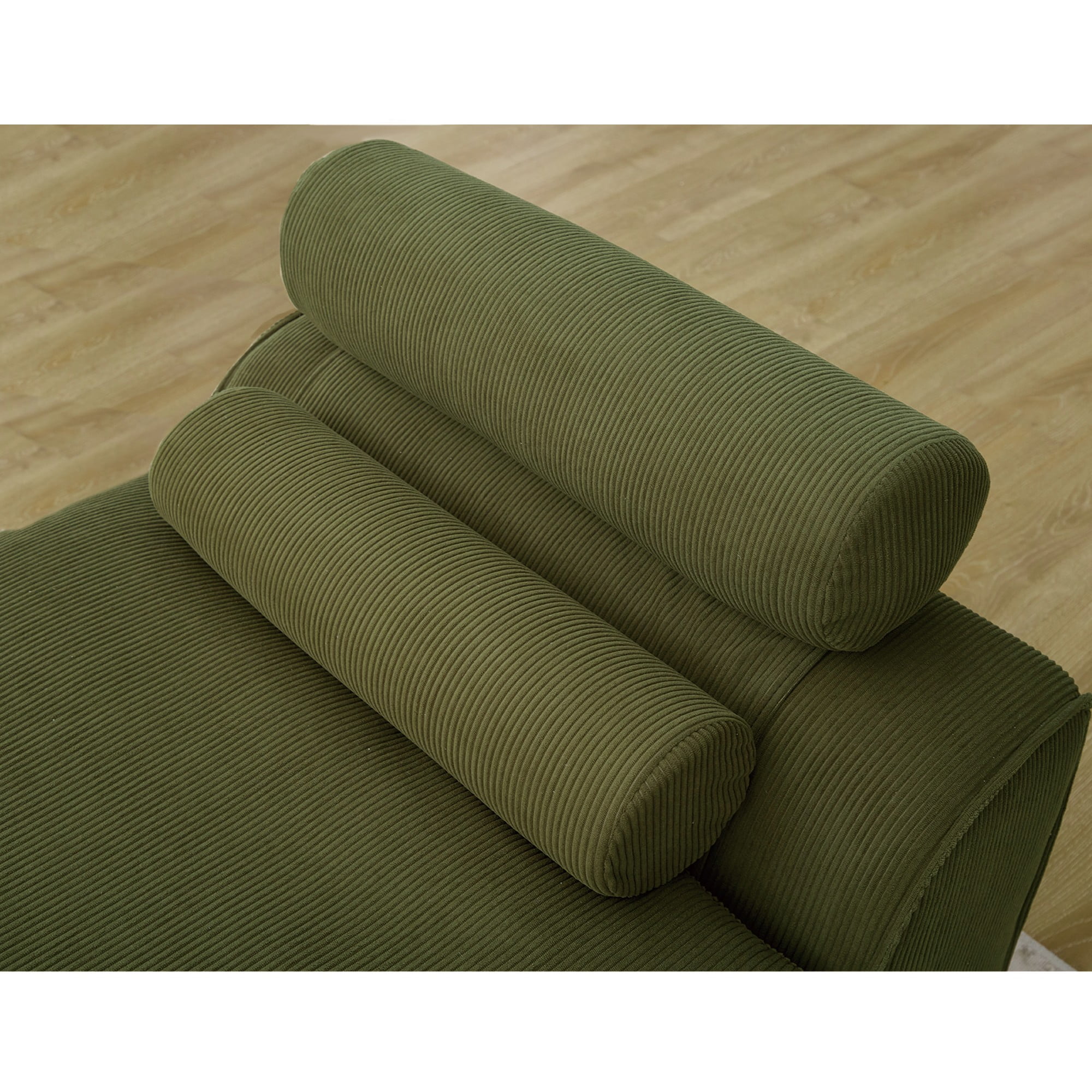 Modular Sofa,Soft Corduroy Fabric Loveseat Sofa for Living Roo,Upholstered Sofa Couch will DIY,No Armrests,Green