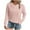 Pink, variant on Mlzmgr Womens Hoodies V Neck Drawstring Pullover Fall Solid Color Loose Comfy Sweatshirts Blouse