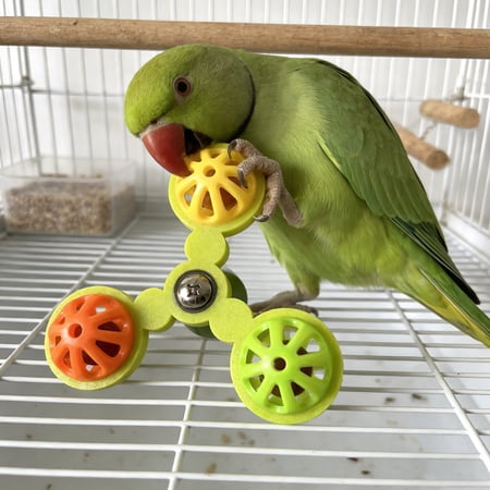 Windmill Bird Toy Colorful Rotating Design Cage Interactive Toy Parrot Boredom Relief Pet Play Accessory Bird Exercise Activity Supply ,D - 11X9.5X4Cm