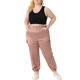 thumbnail image 2 of Pantalones cargo de satén para mujer de tallas grandes Agnes Orinda con cintura elástica y bolsillos, longitud hasta el tobillo, 4X, color rosa, 2 of 6