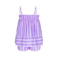thumbnail image 5 of Women Casual Striped Pajama Set 2 Piece Ruffle Hem Cami Tops and Stripe Boxer Shorts Pj Set Sleepwear, 5 of 6