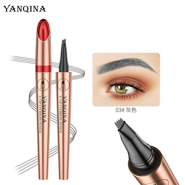 Lápiz de cejas Lápiz de cejas Pluma para microblading de cejas Pluma de cejas de 4 puntas Lifting de cejas Maquillaje de ojos de larga duración a prueba de vello natural de cejas Lápiz de cejas de 1 m