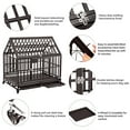 thumbnail image 4 of Ainfox 42 inch Heavy Duty Dog Crate, Indestructible Dog Crates for Medium Dogs, Escape Proof Dog cage Kennel with Lockable Wheels, for Home, Indoor&Outdoor (Square Tube-Brown), 4 of 4