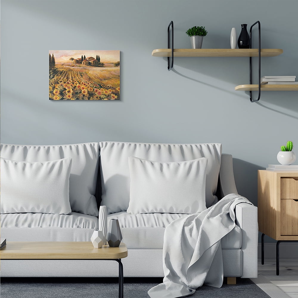 Stupell Industries Italian Villa Autumn Sunflower Field Yellow Green Canvas Wall Art by Marilyn Hageman