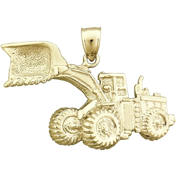 14K Gold Construction Loader Pendant