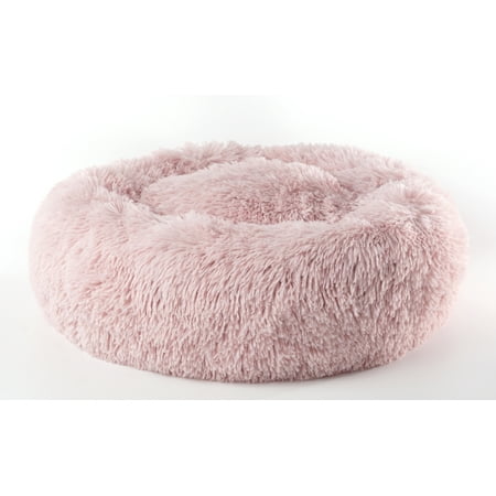 UPC: 0192598492739 | Precious Tails Super Luxe Shaggy Faux Fur Donut Bolster Dog Cat Bed – Medium
