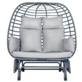 2Person Outdoor Egg Chair Wicker Basket Lounger Chairs with stand