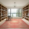 thumbnail image 2 of ODIKA 9'x12' Washable Area Rug Low Pile, Flatwoven, Peach Gradient Abstract Swirl Border Ombre Pastel Wave Center for Great Room, Indoor Concept, Large Living, 2 of 7