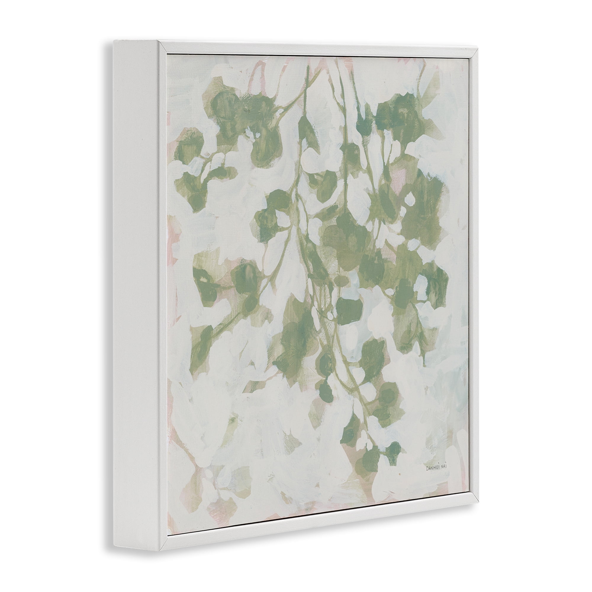 Stupell Industries Dancing Leaf Shadows Botanical & Floral Painting White Framed Art Print Wall Art, 12 x 12