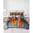 thumbnail image 3 of Blue Burnt Orange Twin XL Size Down Alternative Comforter,Lightweight Comforter Quilt Bedding Set with Pillow Shams Modern Oil Painting Geometric Abstract Bed Comforter Duvet Insert 68"x98", 3 of 7