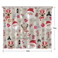 thumbnail image 5 of Beige Christmas Santa and Reindeer Pattern Shower Curtain 84"x72" ,Bathroom Decorative Shower Curtains Set with 12 Hooks,Modern Waterproof Washable Shower Curtain, 5 of 6