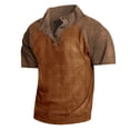 thumbnail image 1 of Chemise à Manches Courtes en Velours Côtelé pour Usage Quotidien Décontracté avec Manches Raglan et Col Montant en Coupe Ample pour Extérieur et Style Automnal, 1 of 7