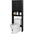 thumbnail image 7 of Sobaniilo Over The Toilet Storage Cabinet, Bathroom Storage Organizer Over Toilet, Space Saver W/Adjustable Shelf & Open Storage Shelf, Black, 7 of 7