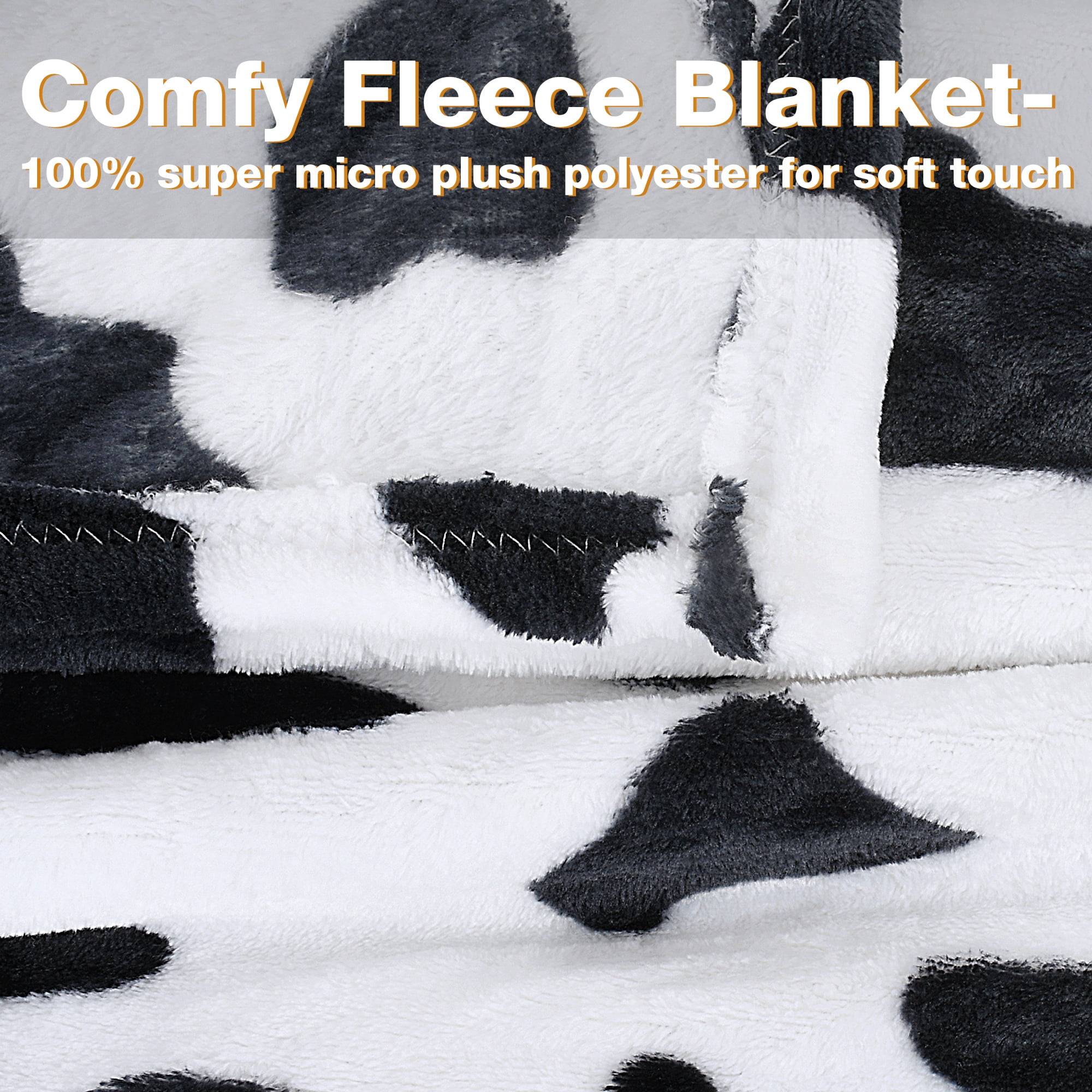 Tirrinia Wearable Fleece Blanket for Women and Men, Super-Soft Microplush TV Blanket, Adult Wrap, Full Body Robe for Lounge Couch, Dalmation, 73" x 51"