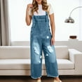 thumbnail image 2 of QHFBli Women Denim Jumpsuits 2025 Casual Sleeveless Loose Baggy Overalls Jeans Pants Jumpers with Pockets, 2 of 5