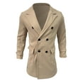 thumbnail image 4 of KKBOTIVE Trench Coat for Mens Fall Winter Overcoat Casual Outerwear Jacket for Daily Wear Men's Fashion Khaki Size: XL, 4 of 4