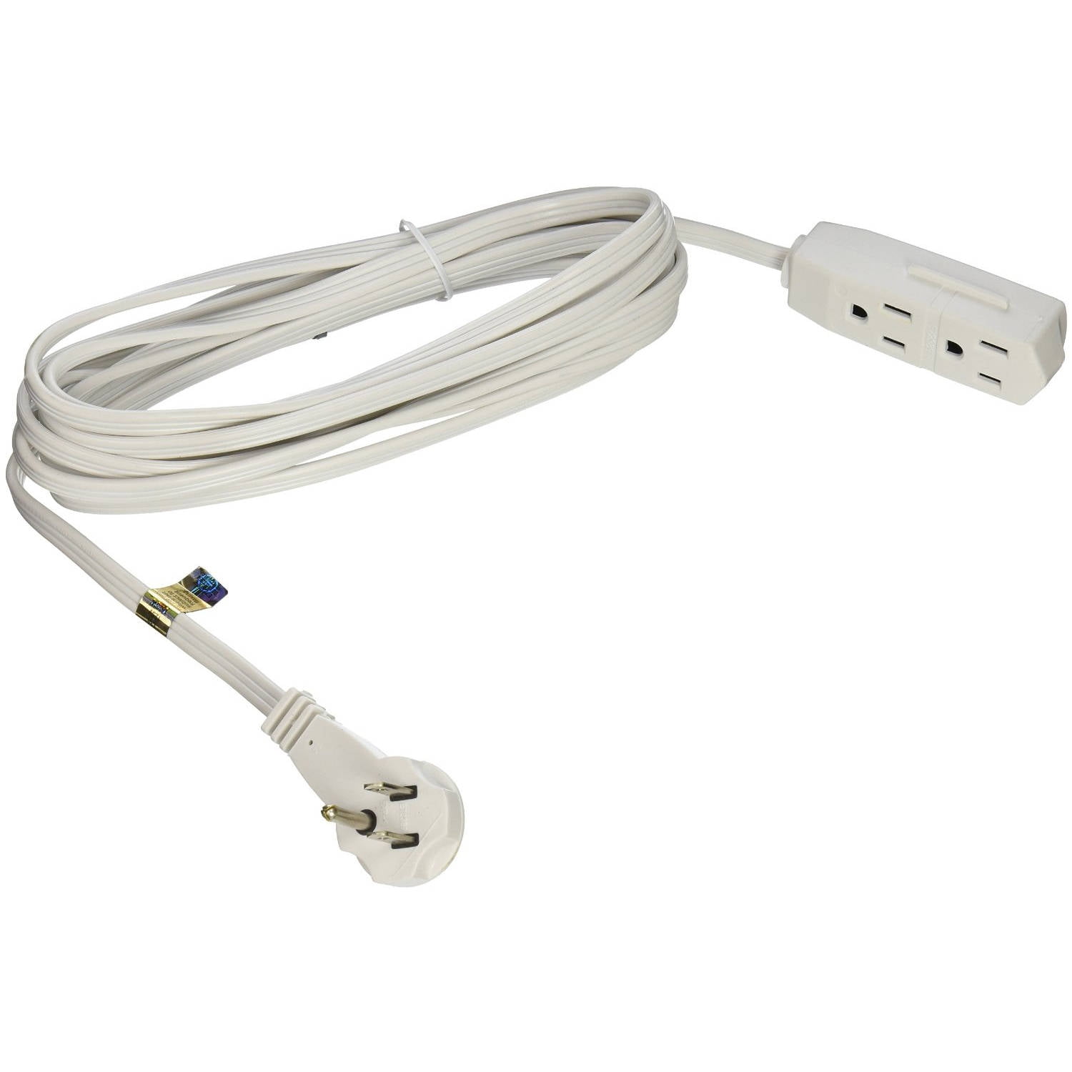 SlimLine 2232 Angled Flat Plug Extension Cord, 3 Wire, 13 Foot, White by Coleman Cable