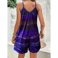 thumbnail image 2 of ZOELNIC Womens Summer Casual Print Sleeveless Rompers Loose Spaghetti Strap Shorts Jumpsuit with Pockets, XL, 2 of 5