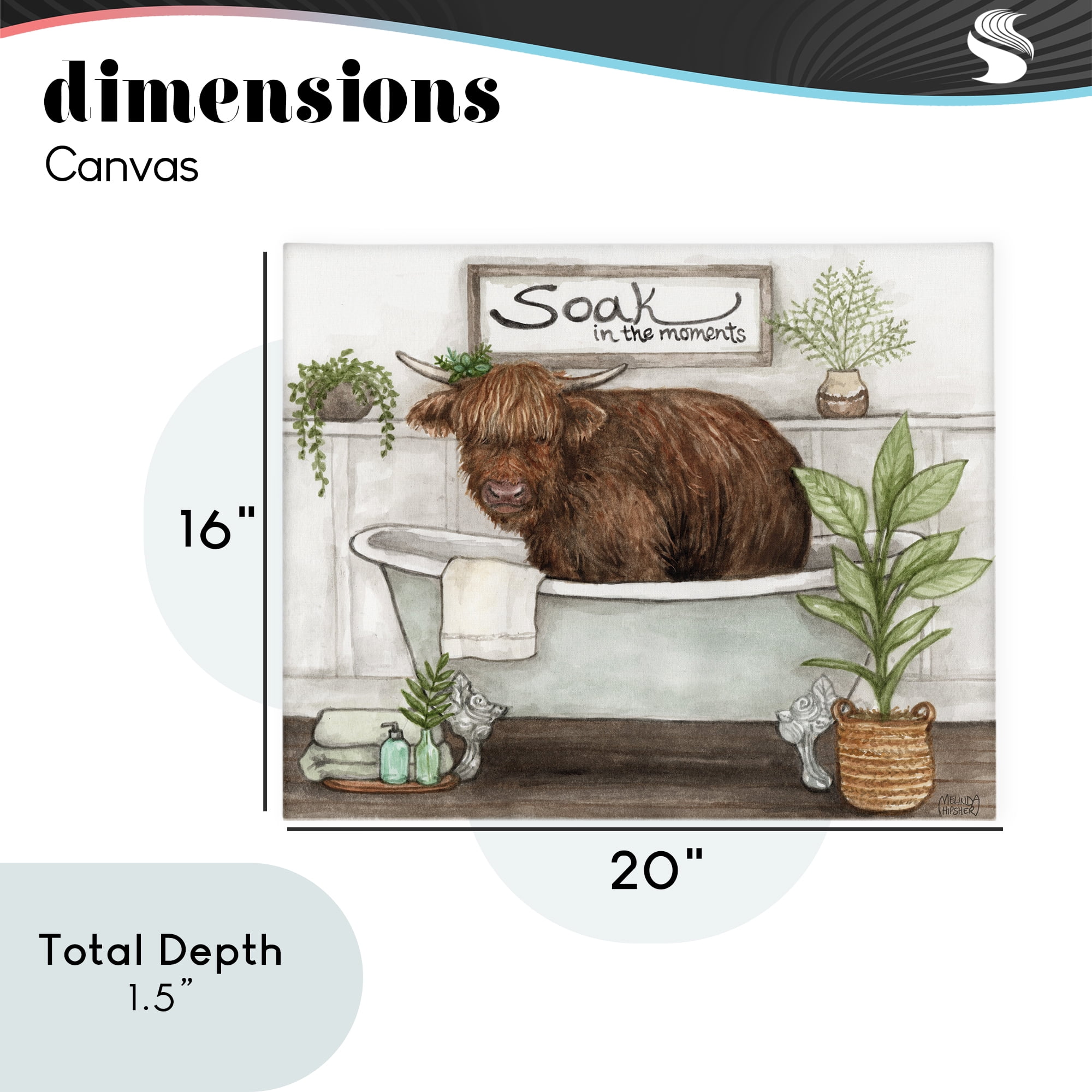 Soak In Moments Cattle Canvas Wall Art, design by Melinda Hipsher