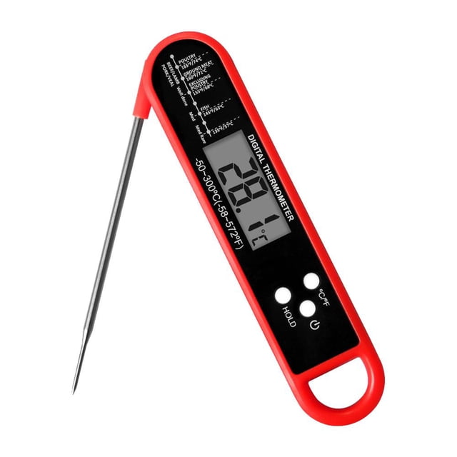 Termómetro digital para alimentos Termógrafo de cocina preciso Herramienta de cocina (Rojo)