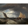 thumbnail image 2 of Joseph Mallord William Turner 18x15 Black Ornate Wood Framed Double Matted Museum Art Print Titled - The Junction of the Thames and the Medway (1807), 2 of 5