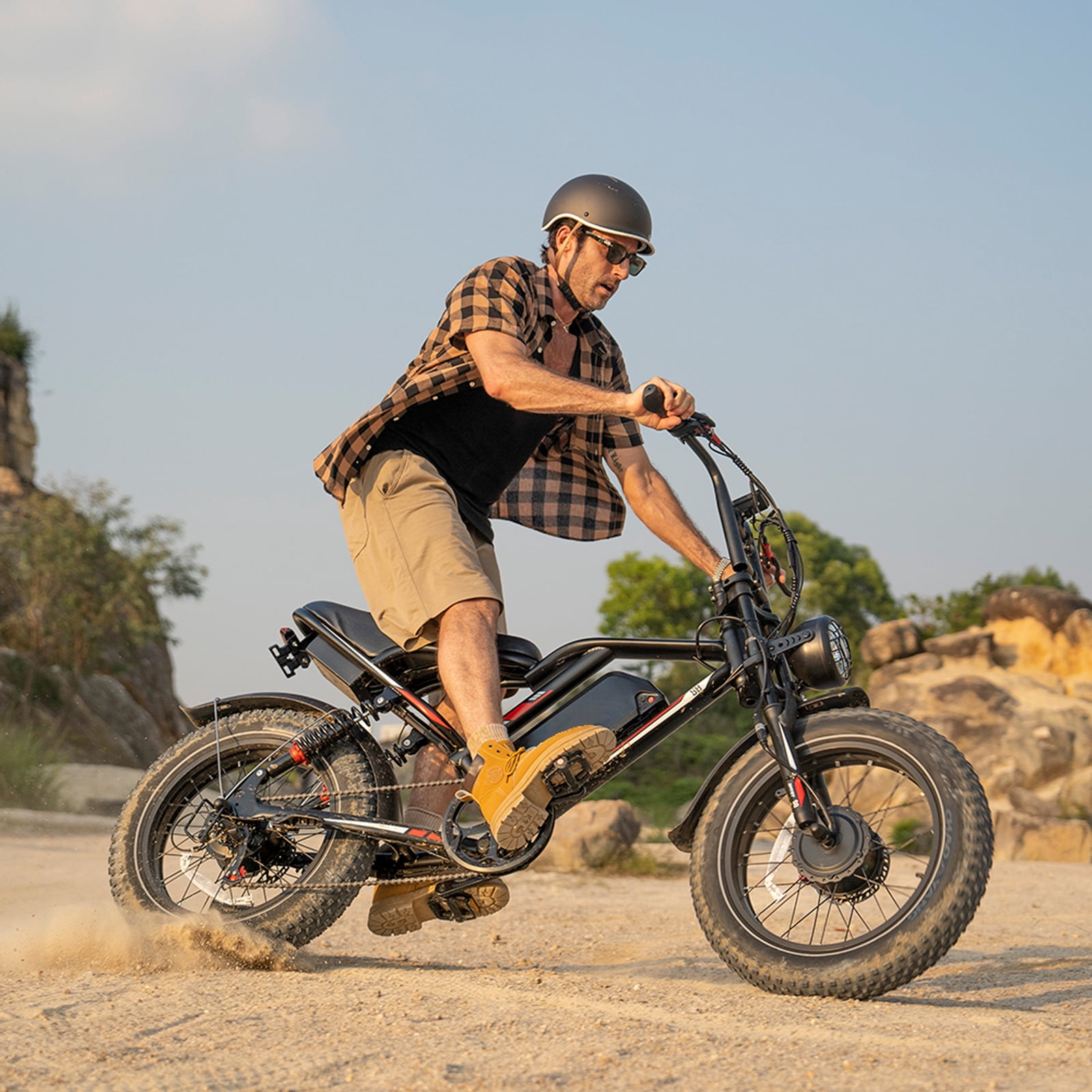 High performance 1000W off-road electric bike - 20-inch off-road tires, 50km range, front-wheel drive, hydraulic disc brakes, load capacity 330LB